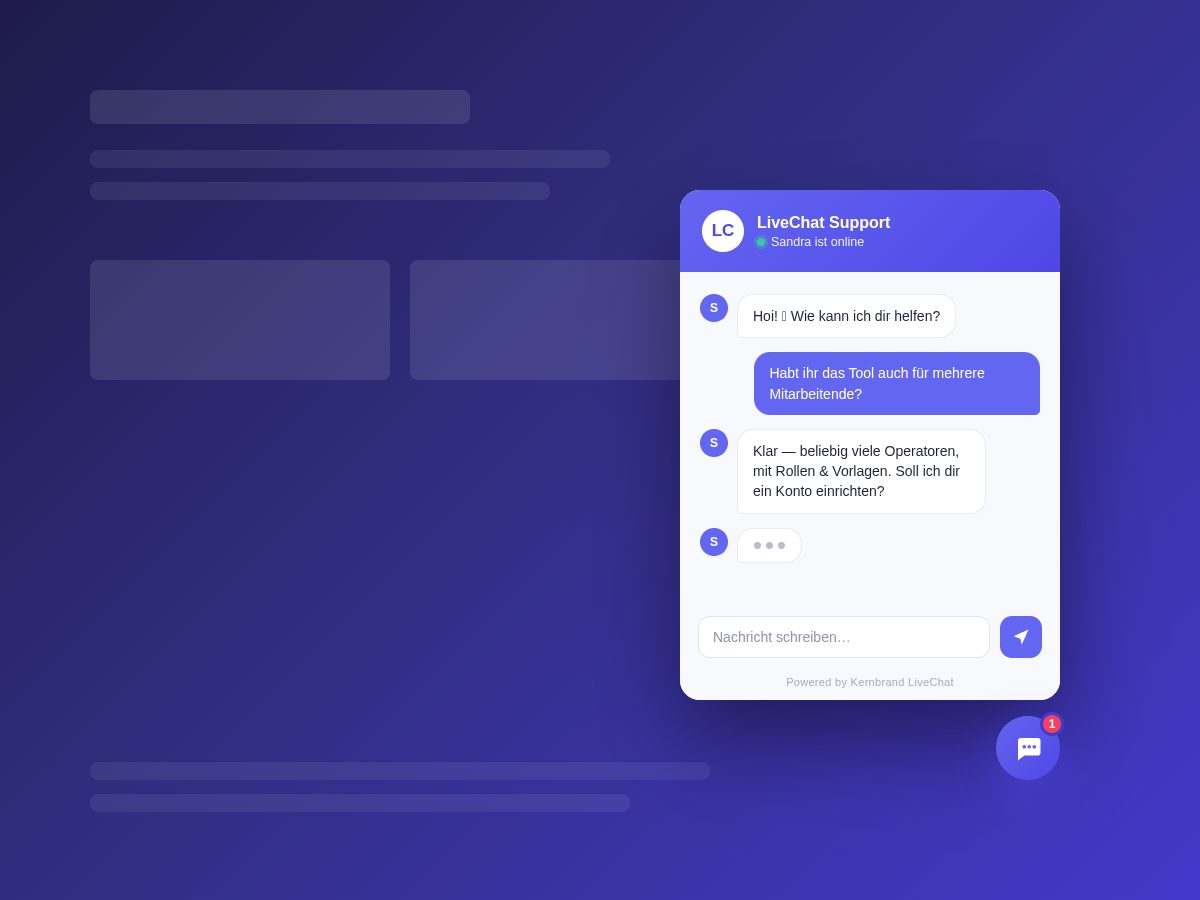 Livechat Chat-Widget auf einer Website